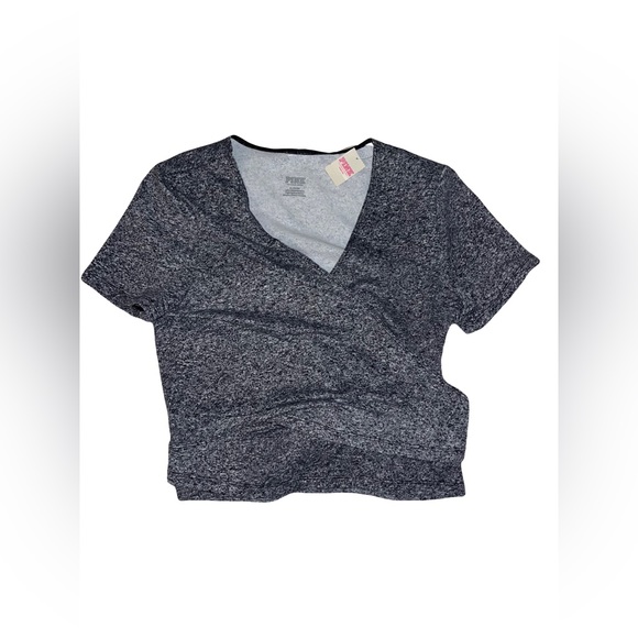 PINK Victoria's Secret Tops - NWT Victoria’s Secret PINK Heather Gray Wrap Top Size Medium